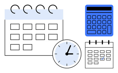 scheduling and time management with calendar vector image