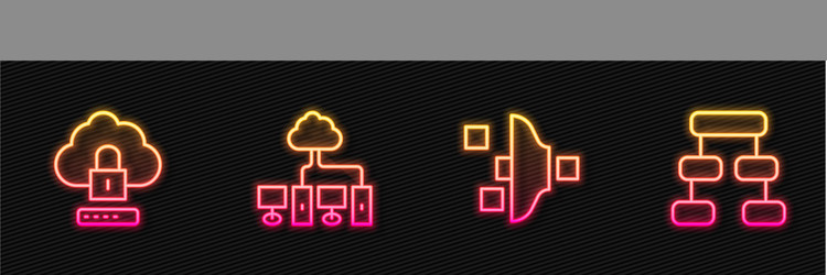 set line filter setting cloud computing lock vector image