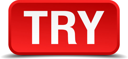 try red 3d square button isolated on white vector image