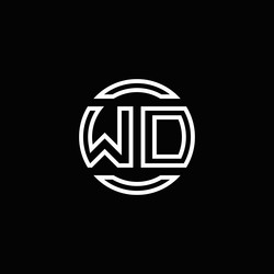 Wd logo monogram isolated on circle element Vector Image