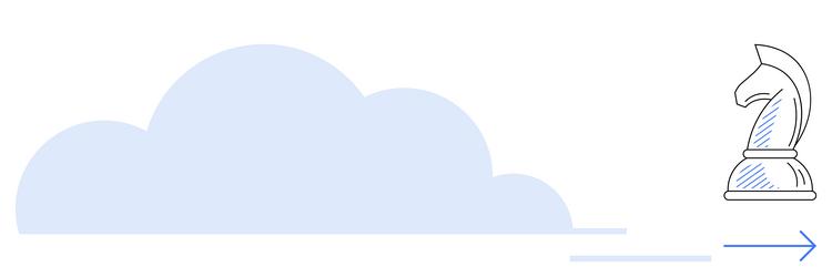 cloud computing strategy represented by chess vector image