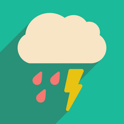 flat with shadow icon and mobile application rain vector image