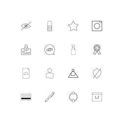 interface linear thin icons set outlined simple vector image