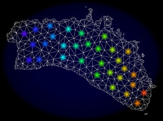 polygonal network mesh map menorca island vector image