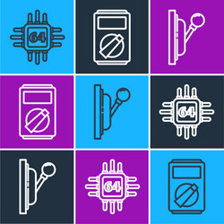 set line processor with microcircuits cpu vector image