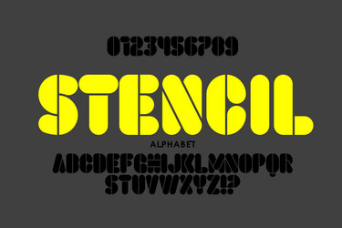 stencil style font Vector Image