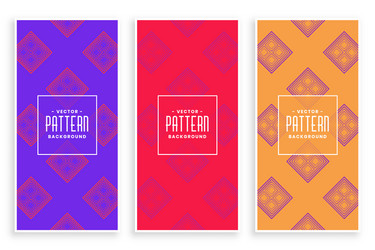 abstract geometric rhombus shape line pattern set vector image