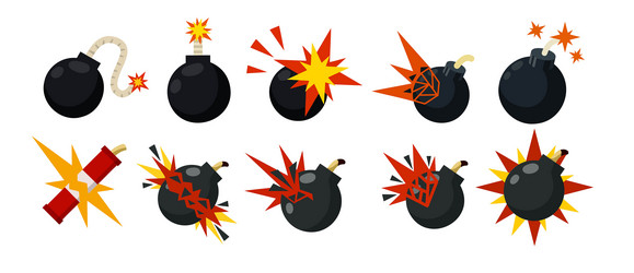 bomb and explosive objects vector image