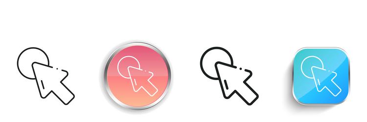 click icon thin linear regular and button style vector image