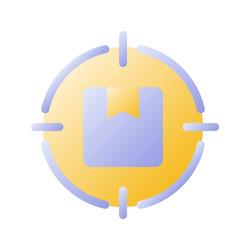 focus on parcel flat gradient two-color ui icon vector image