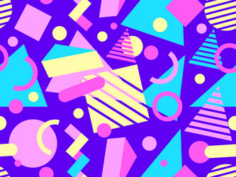 geometric seamless pattern with memphis elements vector image