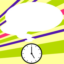 presenter with conversation bubble showing new vector image