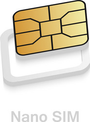 Realistic esim to nano sim card adapter phone vector