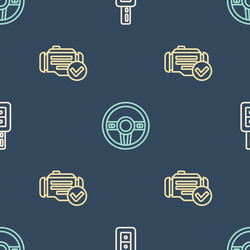 set line car key with remote check engine vector image