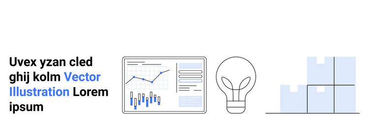 analytical data dashboard with lightbulb vector image