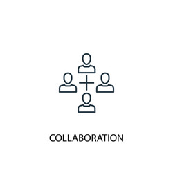 Collaboration concept line icon simple element vector