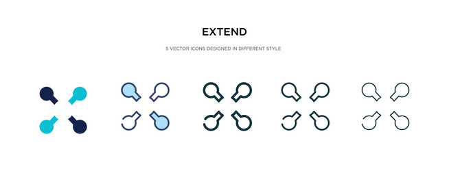 extend icon in different style two colored vector image