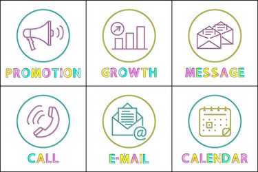 modern gadgets functions linear round icons set vector image