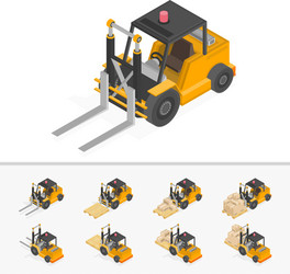 orange forklift truck vector