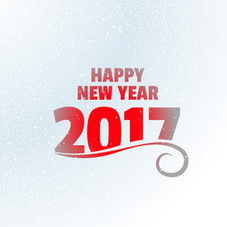 red color 2017 text effect on snowy background vector image