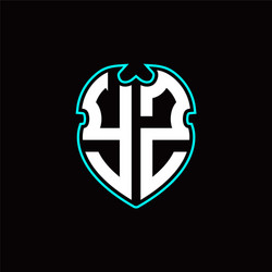 y z initial logo design with a shield shape vector image