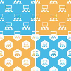 Cinema pattern set colored vector