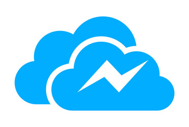 cloud thunderbolt logo icon vector