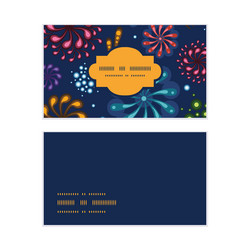 Holiday fireworks horizontal frame pattern vector