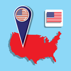 Independence day with flag and map design vector