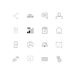 interface linear thin icons set outlined simple vector image