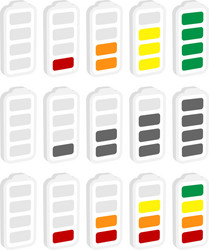 battery level indicator symbol set from low vector image