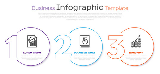 set line document with graph chart user manual vector image