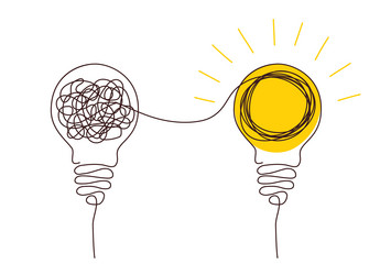 solution concept of chaos in thoughts with hanging vector image
