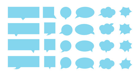 speech bubbles flat style set empty text chatting vector image