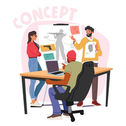 team of video game developers brainstorming vector image