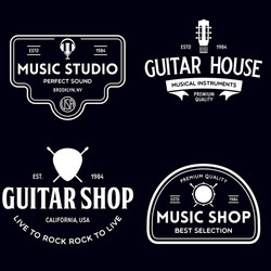 Vintage Music Shop Badges & Logos Vector Image