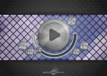 abstract technology app icon with music button vector image