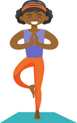 African American Fitness Girl Cartoon Vector Character Vector Images