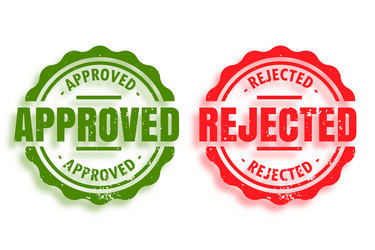 approved and rejected rubber stamps set two vector