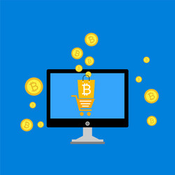 blockchain scheme mining crypto currency server vector image