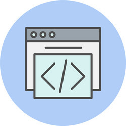 code line filled circle icon vector image
