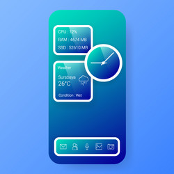 elegant smartphone user interface widget weather vector image
