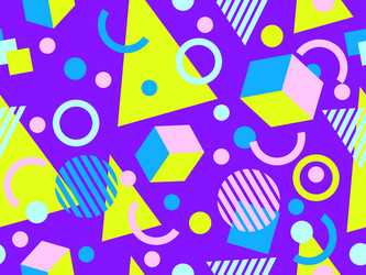 geometric seamless pattern with memphis elements vector image
