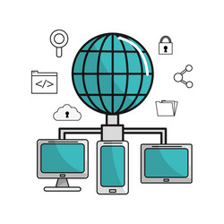 global computers connect data information vector