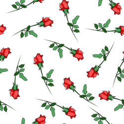Pattern seamless red rose flowers background Vector Image