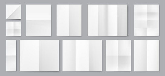 realistic empty paper with folded effect vector image