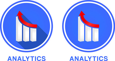 round flat analytics icon graph with different vector image