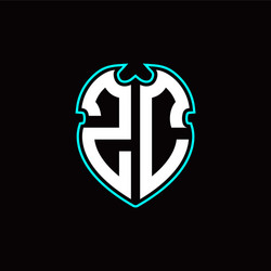 z c initial logo design with a shield shape vector image