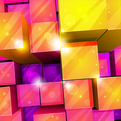 Abstract 3D Shiny Cube Background vector image