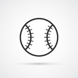 Baseball Ball Icon - White & Black Vector Image